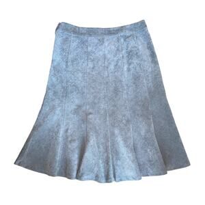 CJ Banks Gray Micro Ribbed Panel Midi Skirt size 16W